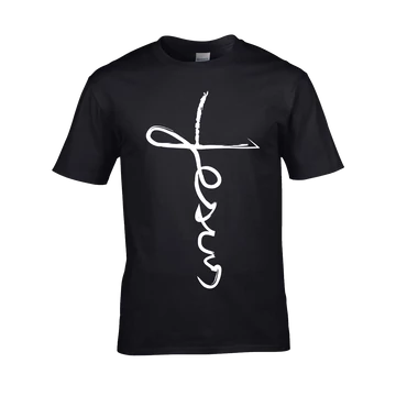  Jesus Kereszt Felirat fekete póló